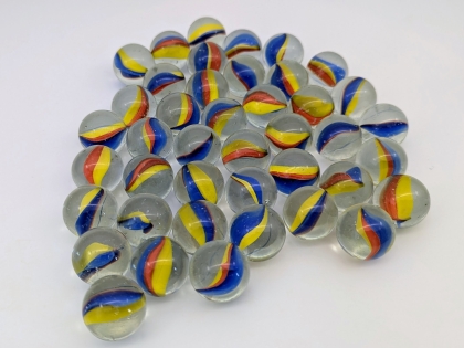 Glasmurmeln 25 mm, klar 3 Streifen